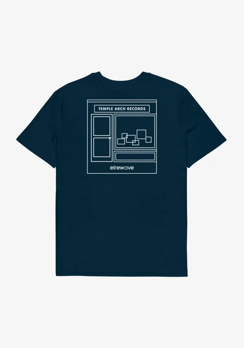 Stacked-temple-arch-Outline-navy-T-Shirt-back-2000x2857 Temple Arch Records Outline T-Shirt Unisex